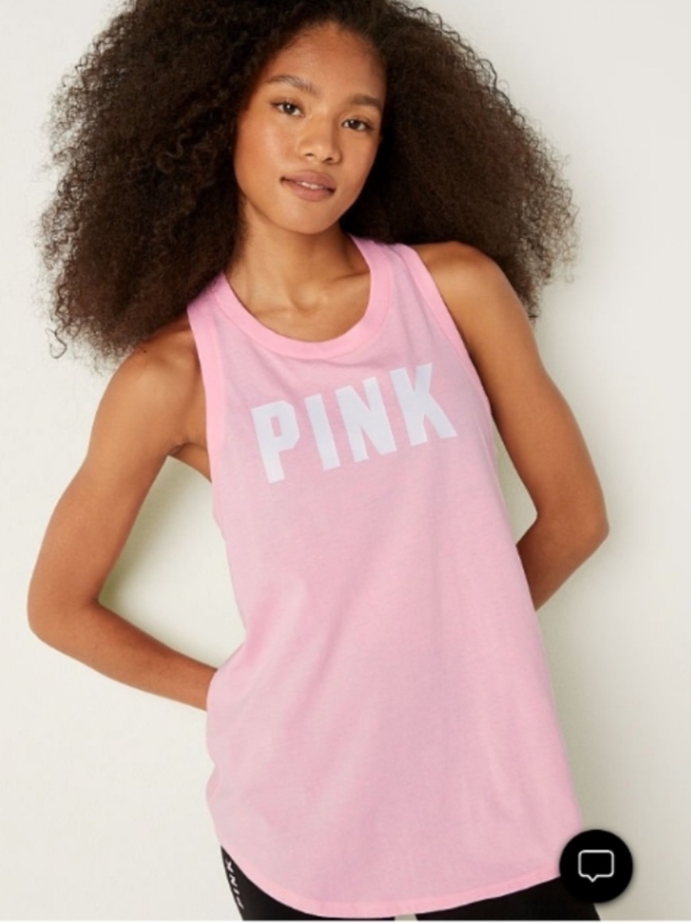 Victoria's Secret Pink Light Pink Logo Racerback Tank